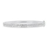 1.87ct 14k White Gold Diamond Baguette Bangle